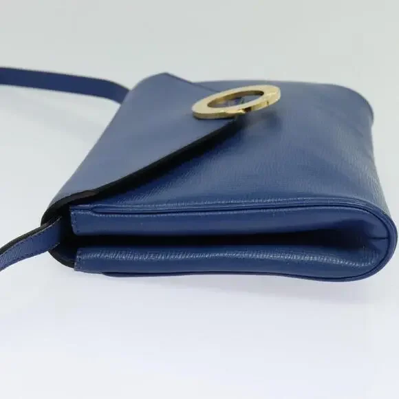 CELINE Shoulder Bag Leather Blue Gold - Picture 4 of 12